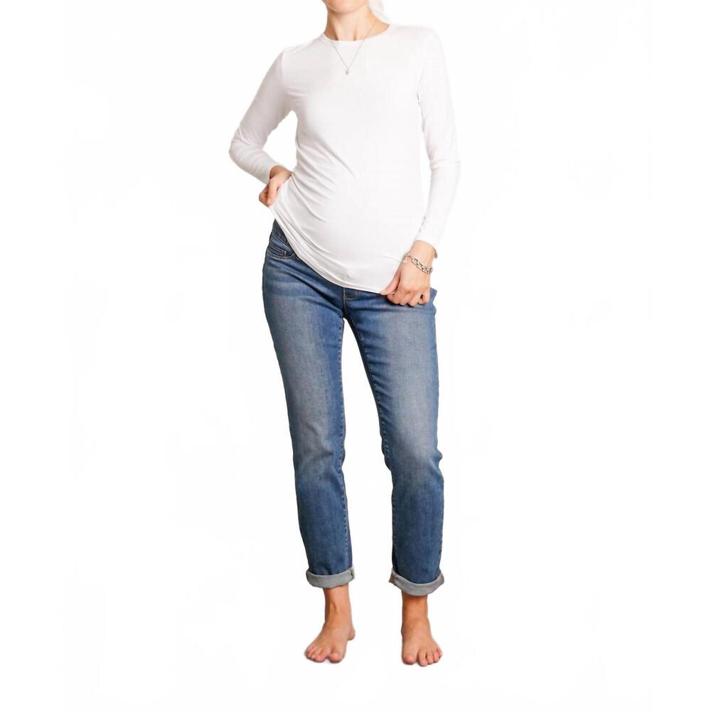 NEW NOM MATERNITY liv long sleeve tee in white